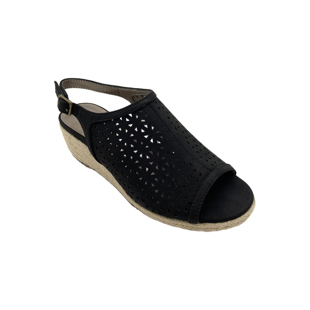 Array Women's Lakeland Wedge Sandals Black - Medium